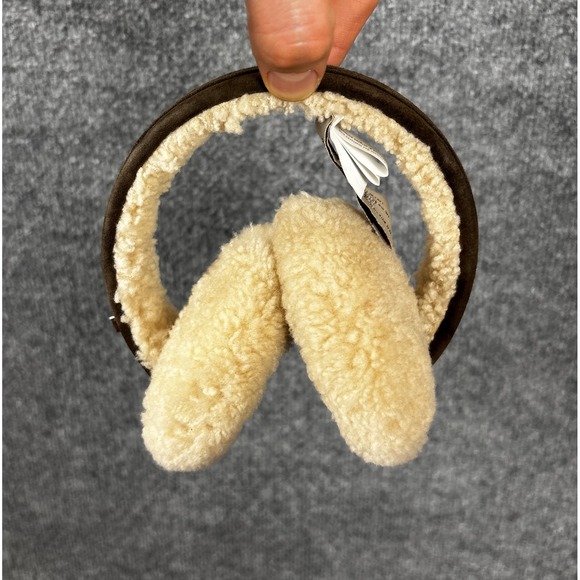 UGG‎ Earmuffs Brown Suede Australia Shearling Sheepskin Winter Accessory O/S